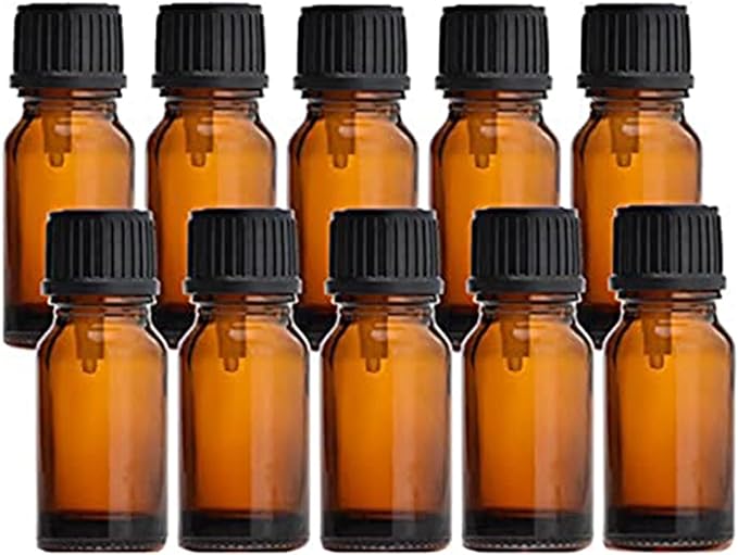 NAGOMIAROMA Natural Shop Nagomi Blackout Bottle, Aroma Oil Bottle, 3.3 fl oz (10 ml), Amber, Set of 10, Black Cap, Vertical Dropper, Storage, Storage Container, Divided - BeesActive Australia