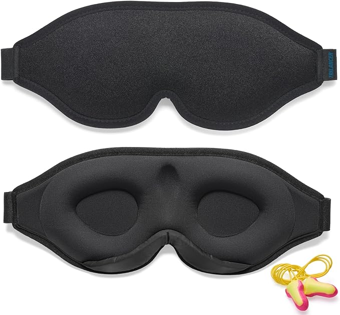 Trilancer 2024 Innovative Unisex Sleeping Eye Mask, 3D Blackout Design Eye Mask for Sleeping, Napping, Meditation, Travel (Black) - BeesActive Australia