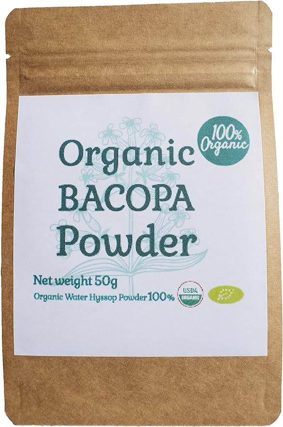 100% Organic Bacopa (Brahmi) Powder Ayurveda Bacopa waterhyssop [Supplement praised by mentalists] (50g) - BeesActive Australia
