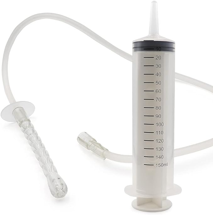 Plastic Syringe 5.1 fl oz (150 ml) with Nozzle & Tube Multi-purpose Cleaning Device for Vagina Cleaning Enema Water Supply Feeding Cleaning Injection - BeesActive Australia