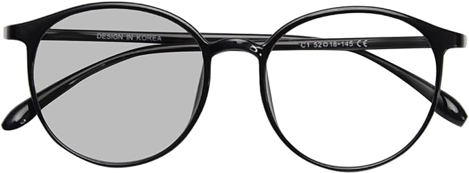 DOLLGER Blue Light Cut Glasses, Non-Degree, Dimmable Lens, Outdoor Sunglasses, Indoor Transparent Glasses, Computer Glasses, Ultra Lightweight, 0.5 oz (13 g), UV Protection, Rounded Glasses, Stylish -  Australia