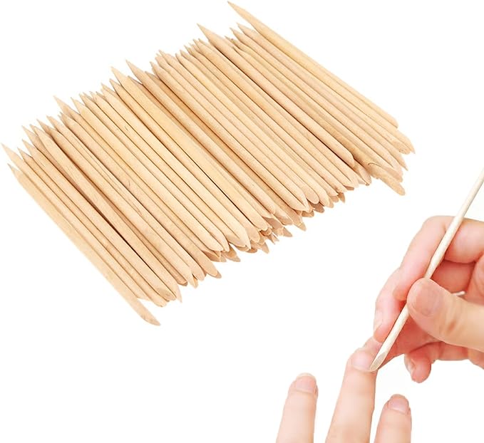 RICISUNG Orange Wood Sticks, 100 Pieces, Multi-functional Nail Tools, Nail Sticks, Wooden - BeesActive Australia