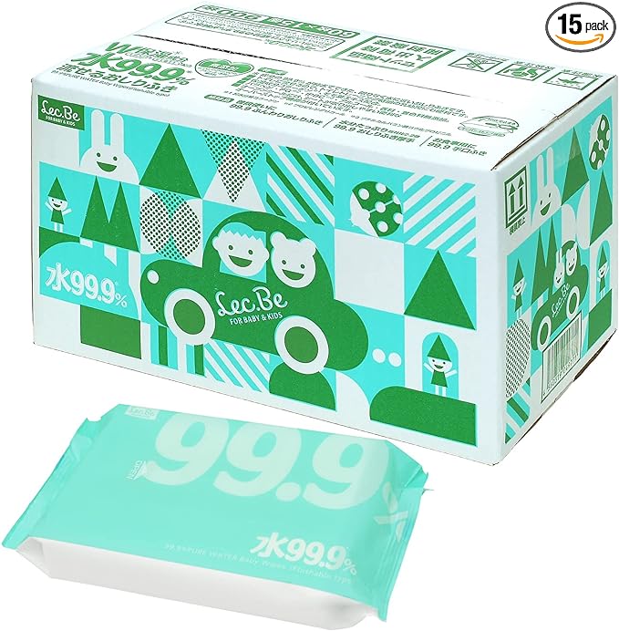Pure Water Baby Care, 99.9% Pure Water, Flushable Toilet, Wipes, Made in Japan, Baby Collagen, Moisturizing Ingredients, Flushable Wipes, 60 Sheets x 15 Packs (900 Sheets) - BeesActive Australia