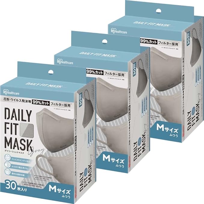 Iris Ohyama RK-D30MG Mask [Set of 3] 3D Mask, Regular Size, 30 Pieces -  Australia