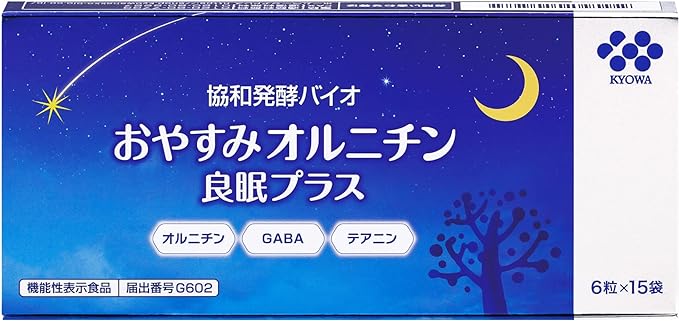Kyowa Hakko Bio Good Night Ornithine Good Sleep Plus 225 mg x 6 tablets x 15 bags (approximately 15 days' worth) Foods with functional claims (Supplements/Supplements/Ornithine/GABA/Theanine/Amino Acids/Sleep Care) Sleep Supplement Sleep Sleep - BeesActive Australia