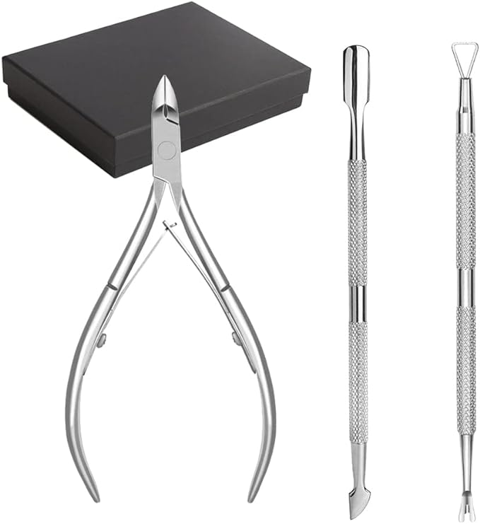 YFFSFDC Cuticle Nipper, Cuticle Pusher, Cuticle Care Tool, Set of 3, Cuticle Cutter, Nail Nipper, Nail Scalk, Cuticle Cuticle Treatment, Cuticle Care Tool, Nipper Pusher Set - BeesActive Australia