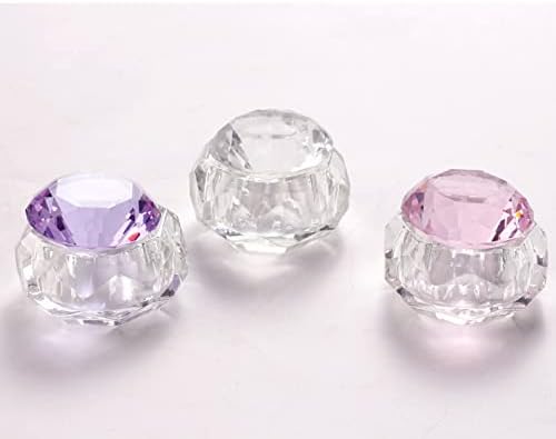 Nail Art Duffel Dish (for Liquid Powder) Nail Crystal Bowl Glass Nail Cup Nail Glass Products Nail Art Manicure Care Tools Scalp Nail Scalp Nail Salon Gel Nail Home Salon (Clear Crystal) - BeesActive Australia