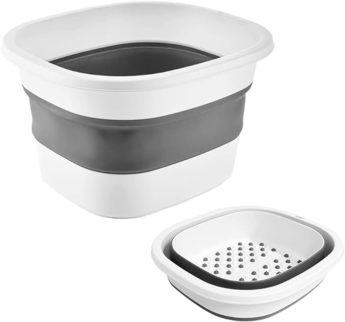 RULAYMAN Folding Foot Bathtub, Washtub, Silicone, Storage, Space Saving, Fatigue Reduction, Large Capacity, 22.8 gal (10 L), Spa Foot Bath, Wash, Transport, For Indoor and Outdoor Use, - BeesActive Australia