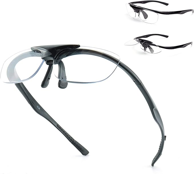 [Soarea] Flip-Up Reading Glasses, Flip-Up Reading Glasses, Flip-Up Reading Glasses for Men and Women, No Removal Required, Fitting, Adjustable, DIY, Gardening, Fishing, Sewing, Cooking, Reading - BeesActive Australia