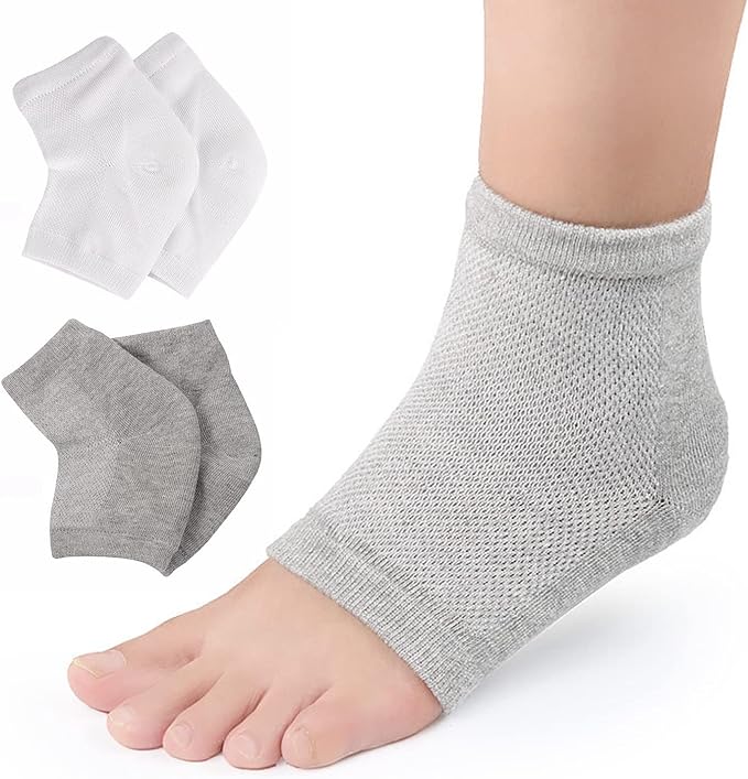 RICISUNG 2 Pair Set Heel Care Socks for Cracking and Exfoliating Skin Moisturizing Foot Heel Exfoliating Ankle Moisturizing Gel Smooth Moisturizing Dry Hard Cracked Skin Unisex - BeesActive Australia