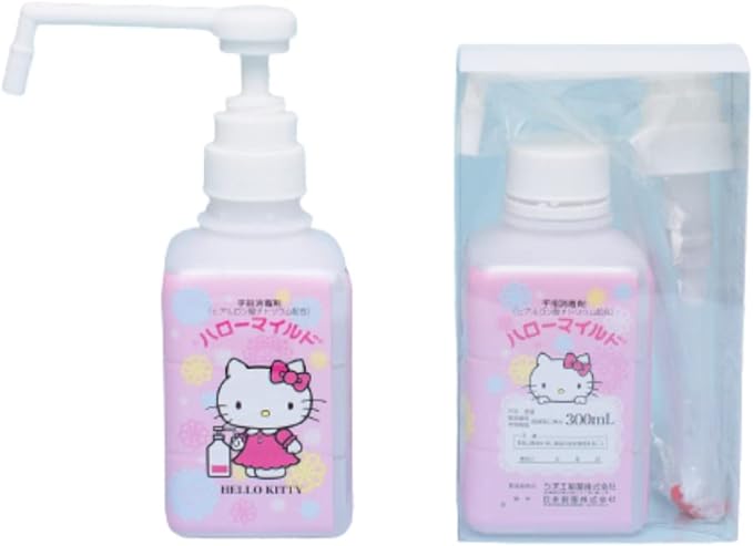 Hello Kitty Alcohol Hand Sanitizer with Sodium Hyaluronate, Halomoid (Shioe Pharmaceutical), 10.1 fl oz (300 ml) (Specified Quasi-Drug) - BeesActive Australia