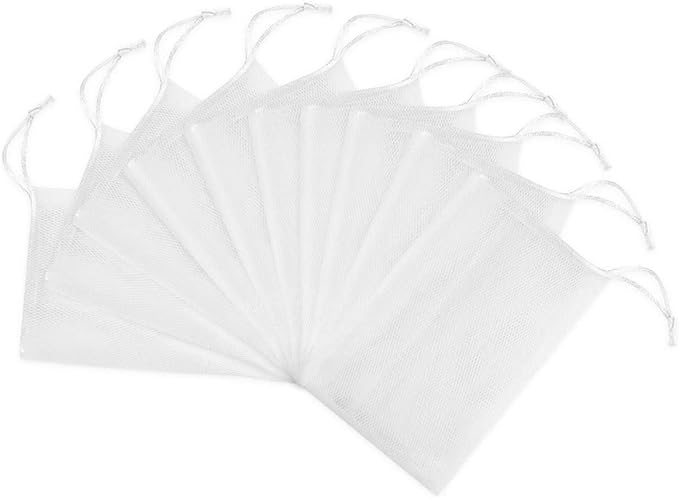 Wakaka 10-Piece Whisk Net with Soap Filling, Soap Net, Soap Bag, Whip, Mesh Material, Drawstring Bag, Bath, Foaming Massage, Exfoliating -  Australia