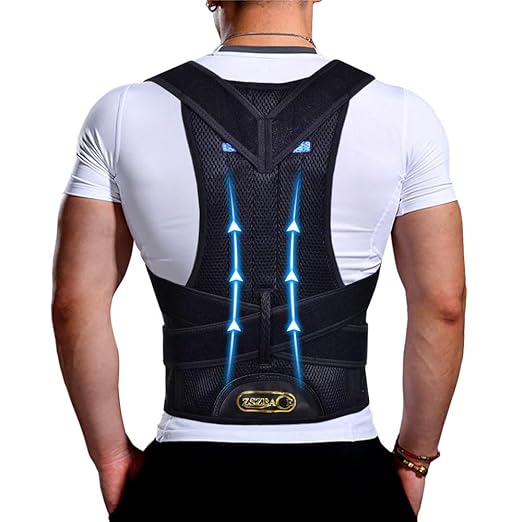 ZSZBACE Posture Supporter, Cat Back Belt, Posture Belt, Unisex, Sweat Absorbent, Breathable, Easy to Put On and Take Off, Back Muscle Belt, Black, M: 31.5 - 37.4 inches (80 - 95 cm) - BeesActive Australia