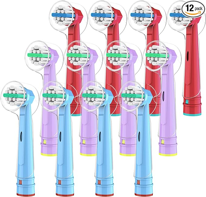 Trustnice Brown Oral B Compatible Electric Toothbrush, Replacement Brush, For Kids, Kids, Soft, Smudge Clean Kids, EB10 oral b, 12 Pieces - BeesActive Australia