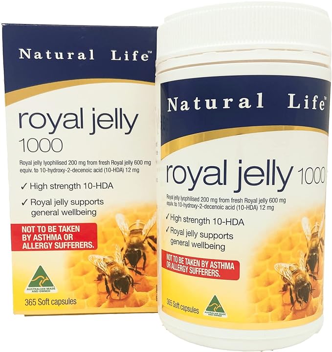 Natural Life Royal Jelly 1000 Contains 10HDA 12mg x 365 tablets [Japanese package label included] - BeesActive Australia
