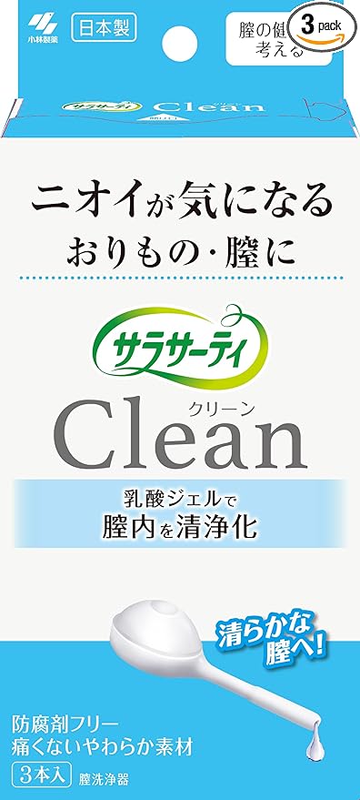 Sarasati Clean Vaginal Cleaning Device, Light Blue, For Odors and Vagines, Cleans the Vagina with Lactic Acid Gel, Preservative-Free, Made in Japan, Pack of 3, Kobayashi Pharmaceutical - BeesActive Australia