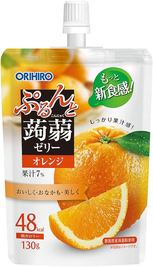 Orihiro Purunto Konnyaku Jelly Orange 130g x 8 pieces - BeesActive Australia