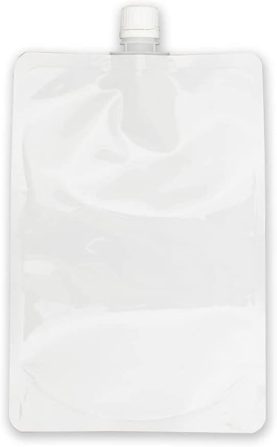 OTOGINO Pouch, 0.3 gal (1 L) Empty Container, Hypochlorous Acid Water Compatible, Pouch Bag, Spout Pouch, 33.8 fl oz (1 L), 33.8 fl oz (1000 ml), Cap Included, Light Filtering Container, Refill, Commercial Use, Materials (100 Pieces), White - BeesActive Australia