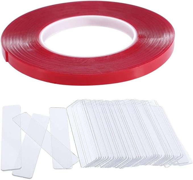 PIENSE Nail Art Panels, 100 Pieces, Clear, Transparent, Nail Tips, Art Tips, Display, 32.8 ft (10 m) Strong Double Sided Tape Included (100 Panels / Double Sided Tape 32.8 ft (100 m) - BeesActive Australia