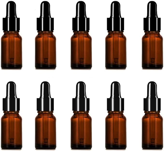 Dropper Bottles, 0.3 fl oz (10 ml), Set of 10, Glass Bottles, Light Filtering Bottles, Essential Oil Bottles, Aroma Oil Bottles, Divided - BeesActive Australia
