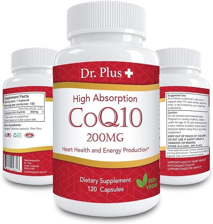 New! High Absorption Coenzyme CoQ10 200mg 120 Capsules 4 Months Doctor Plus+ High Absorption CoQ10 200mg 120 Caps - BeesActive Australia