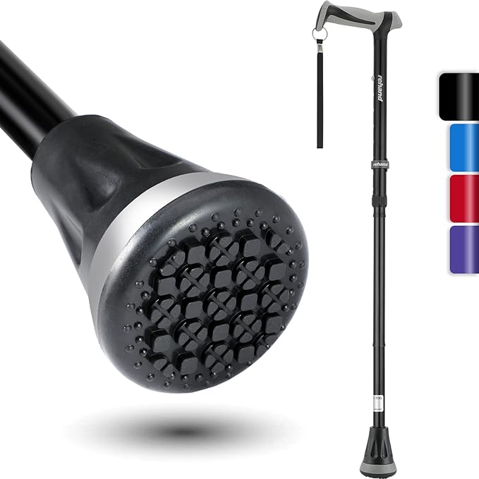 REHAND All Terrain Cane - Folding Cane - Respect for the Aged Day Mother's Day - Cane 8-level Adjustable Care Cane for Men and Women - Elderly Stable - BeesActive Australia