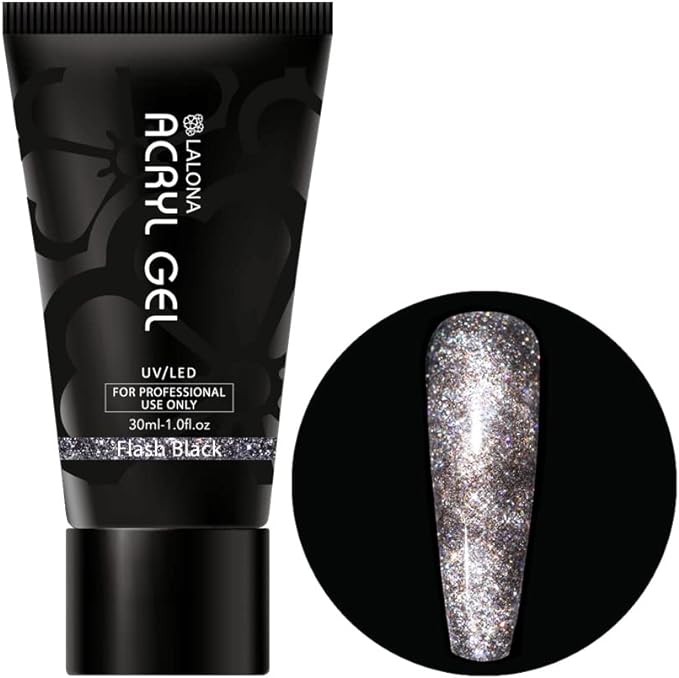 LALONA Acrylic Gel (Flash Color) (30ml) Sculpture Gel Nail Polygel (030. Flash Black) -  Australia