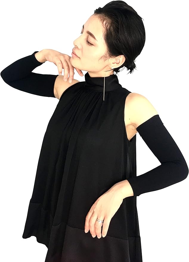 Upper Arm Slimmer (Made in Japan) Upper Arm Shaper Tightening Compression Arm Cover Left and Right Pair One Size Fits Most Black, Black - BeesActive Australia