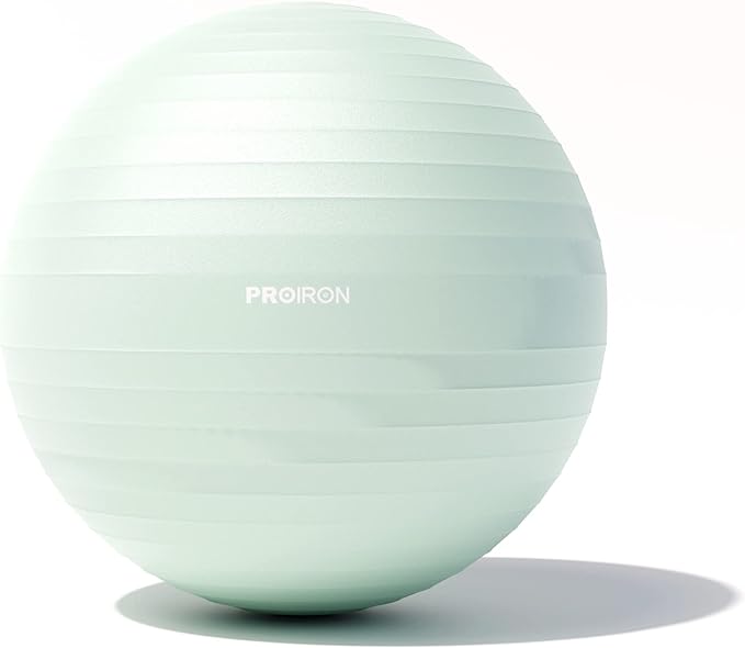 PROIRON Balance Ball, 3 Colors, 21.7 inches (55 cm), 25.6 inches (65 cm), 29.5 inches (75 cm), Thick, Gym Ball, Fitness Ball, Anti-Burst, Load Capacity 661.4 lbs (300 kg), Hand Pump Included
