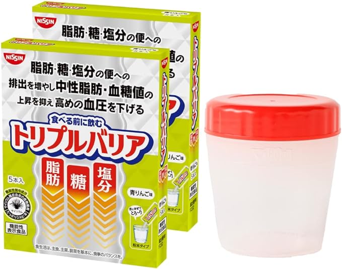 [Shaker included] Nissin Foods Triple Barrier Plantain Psyllium Green Apple Flavor 2 Box Set 1 Box 5 Pieces Fat Sugar Salt Food with Functional Claims Stick Type Powdered Beverage Trial - BeesActive Australia