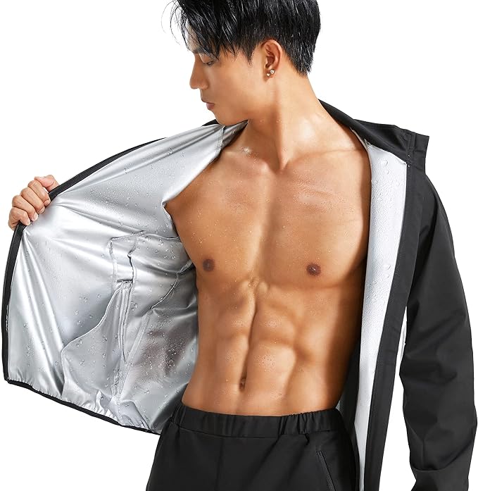 Sawaiko Sauna Suit, Outerwear, Coat, Long Pants, Washable, Unisex, Mass Sweating, Bangang, Windbreaker, Training Wear, Sports, Exercise, Large Size, Pullover, Unique Development, Hood, Athletic Wear (Pants and Tops are Separate) - BeesActive Australia