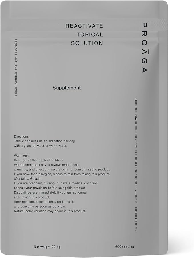 PROAGA Saw Palmetto Supplement 10800mg Zinc Supplement 30 Days Capsule Contains High Purity Saw Palmetto Extract - BeesActive Australia