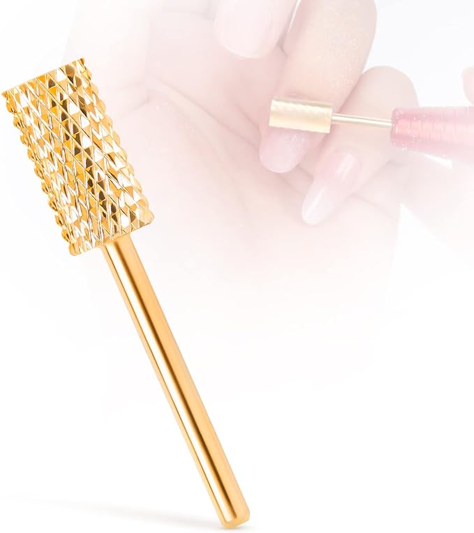 Ranrose 3/32 Inch Nail Bit for Nail Drill Nail Art Tungsten Steel Polishing Head Gold Carbide Coarse Grit Nail Drill Bit Manicure Pedicure Home Salon - BeesActive Australia