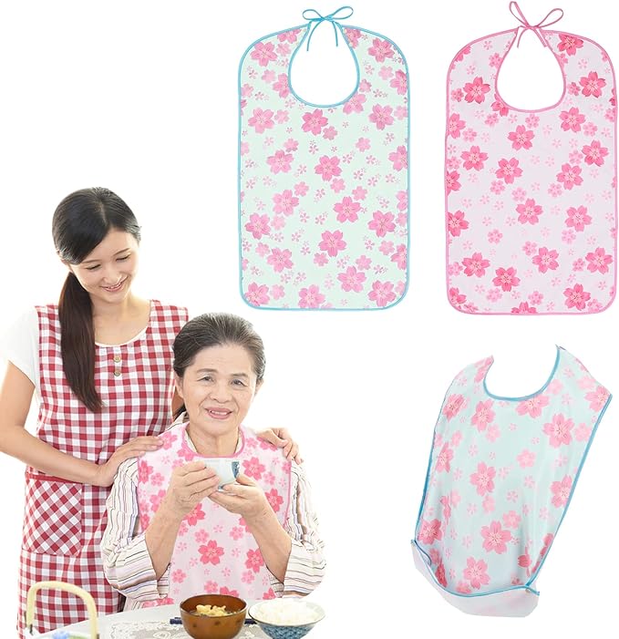 Housolution Nursing Apron, Set of 2, Nursing Apron, Meal Apron, For Women, Adults, Nursing Apron, Waterproof, Stain Resistant, Washable, Repeated Use, With Pockets, Cherry Blossom Pink & Blue -  Australia