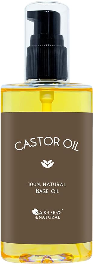 Sakura & Nature Caster Oil, 3.4 fl oz (100 ml), Natural, 100% Additive-Free, Castor Oil, Body Oil, Massage, Moisturizing, Massage, Unscented, Large Capacity, Carrier Oil, 3.4 fl oz (100 ml) - BeesActive Australia