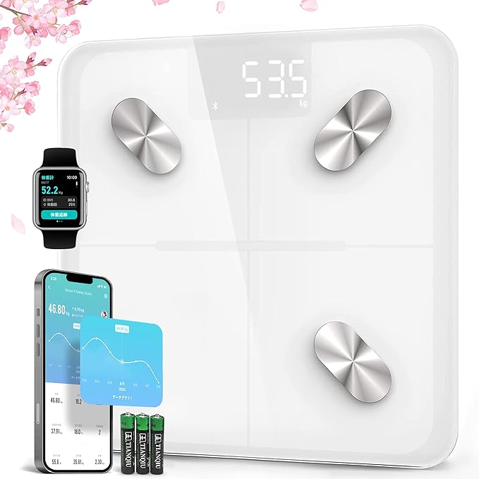 Etekcity Body Composition Scale with Smartphone, Measuring 13 Items, Dedicated App, Automatic Data Graphing, Bluetooth Compatible, Thin (Japanese Language Specific App), White -  Australia