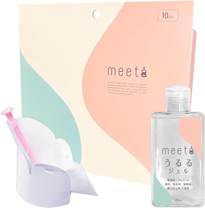 Meeta Syringe Kit, Meeta (10 Doses + Meeta Smooth Gel, Transparent, Made in Japan, Doctor Supervision), Home Use, Timing MethodPregnancy, Activity, Infertility - BeesActive Australia