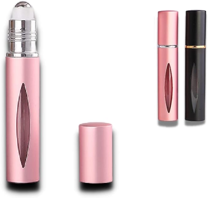 Atomizer - Roll-On Aroma Storage Container, Refill Container, Blackout Bottle, Case, Portable, Essential Oil, Perfume, 0.3 fl oz (10 ml) MYNEED (Pink) - BeesActive Australia