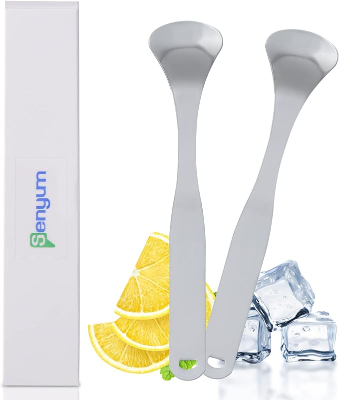 Senyum Stainless Steel Tongue Cleaner, Fresh Breath Tongue Brush 2 Pack - BeesActive Australia