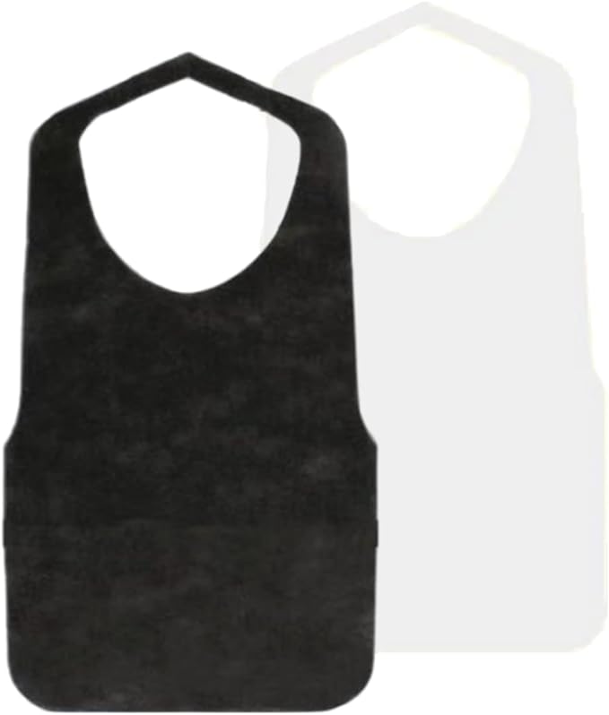 ZAHADA Disposable Aprons, For Meals, Nursing Aprons, 25 Pieces, 100 Pieces, White, Black, Size: 15.4 x 28.3 inches (390 x 720 mm), Stain Resistant, Non-woven Fabric, Commercial Use, Yakiniku, Iron Plate, BBQ, Front Hanging, Outdoor, Camping - BeesActive Australia