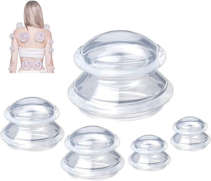 oGoDeal Silicone Cupping Sucking Ball Vacuum Cup Set, 4 Sizes, Unisex, Japanese Instruction Manual & Body Point Chart (XL2L2M) - BeesActive Australia