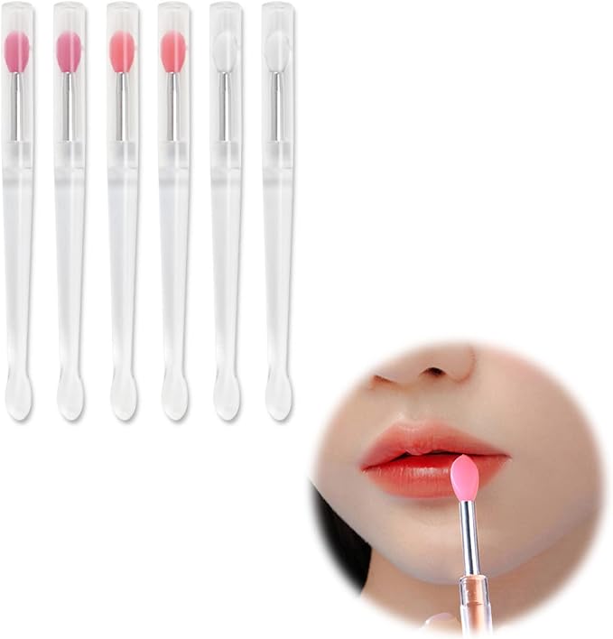 Coolooda Lip Brush Silicone Mask Brush Set of 6 Mask Brushes Portable Lip Brush Soft for Sensitive Skin Multi-functional Makeup Brushes 3 Colors White Pink -  Australia