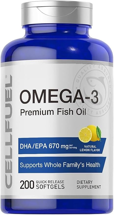 DHA EPA 670mg High combination Omega 3 830mg Fish oil 200 tablets (100 days supply) Large capacity Lemon flavor nutritional supplement CELLFUEL from NY (1) - BeesActive Australia