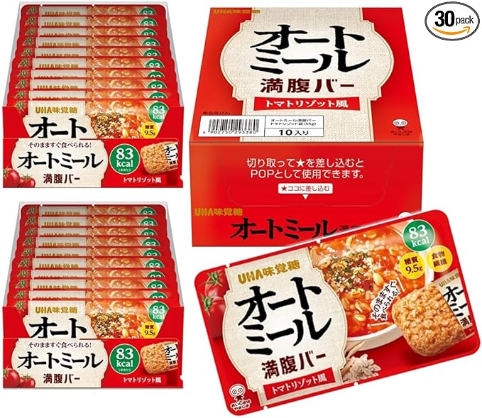 UHA Taste Sugar Oatmeal Full Satiety Bar, Tomato Risotto Style, 30 Bags Set - BeesActive Australia