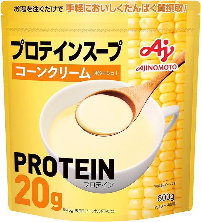 Ajinomoto Protein Soup Corn Cream 600g 20g protein per serving whey protein instant protein - BeesActive Australia