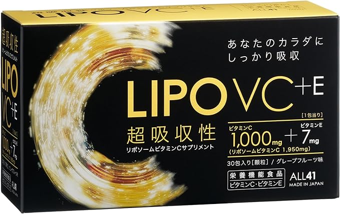 LIPO VC+E Liposomal Vitamin C 1950mg [Vitamin C+E Double Nutrient Functional Food] 30 days supply High concentration Super absorption Made in Japan Delicious and easy to continue Granule type [ALL41] - BeesActive Australia
