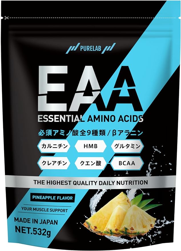 PURELAB EAA (pine flavor) 532g approx. 53 servings Contains 9 types of essential amino acids Supplement (co-developed with a pharmaceutical company) Beta-alanine Glutamine Lysine Creatine Carnitine Domestic production - BeesActive Australia