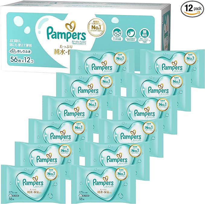 Pampers Wipes Best for Skin 672 Sheets (56 Sheets x 12 Pack) [Case Item] - BeesActive Australia