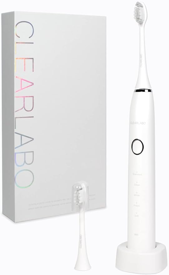 CLEARLABO Electric Toothbrush, Sonic, Sonic Toothbrush, Nano Toothbrush, IPX8, Waterproof, 5 Modes, Prevents Cavities, Toothpaste, Rechargeable, Charging Stand Included, 2 Brush Heads, Gift Present -  Australia