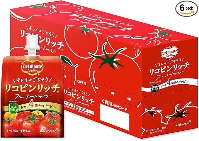 Del Monte Lycopene Rich Fruity Tomato Jelly (Jelly Beverage) 5.6 oz (160 g) x 6 Packs - BeesActive Australia